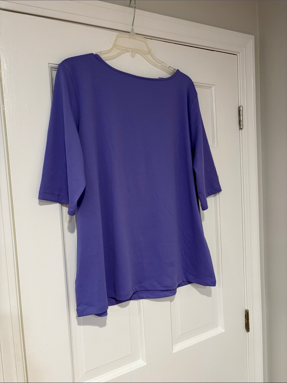 Susan Graver Butterknit Elbow Sleeve Blooming Violet large - Picture 3 of 4